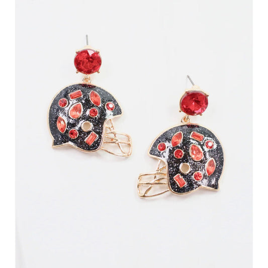 Halesy Helmet Earring Black Red