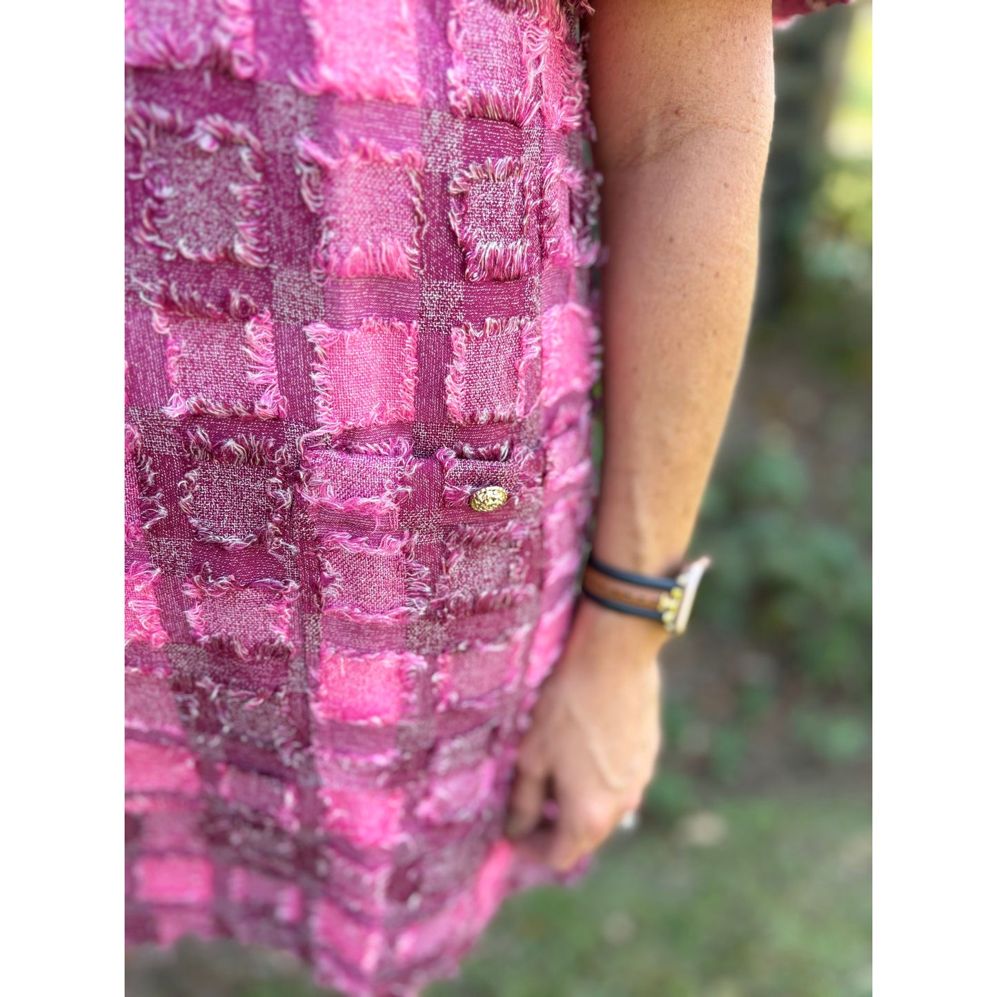 Julia Fringe Plaid Mini Dress