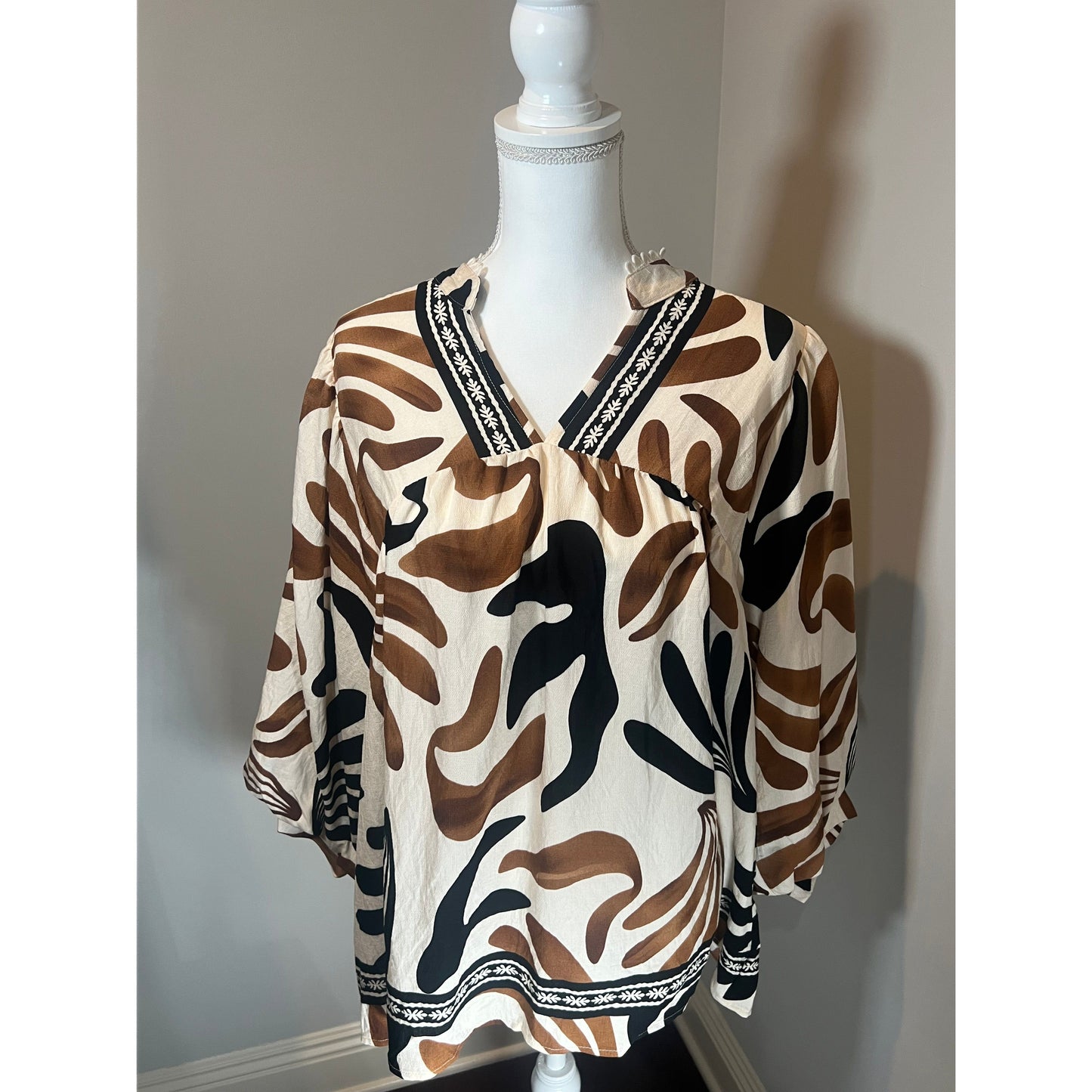Curvy Asher Top - Taupe Mix
