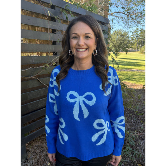 Blue Bow Sweater