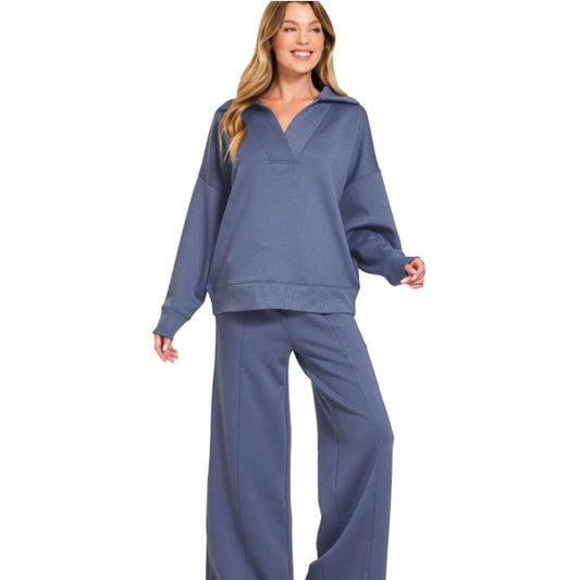 Scuba Pullover and Pants Set - Blue Indigo