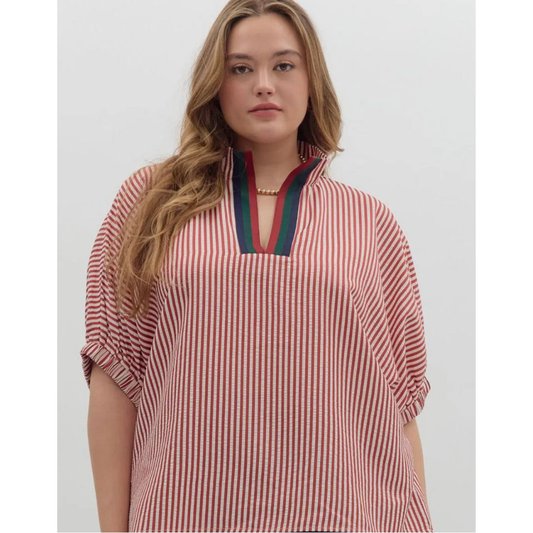 Curvy Autumn Striped Top