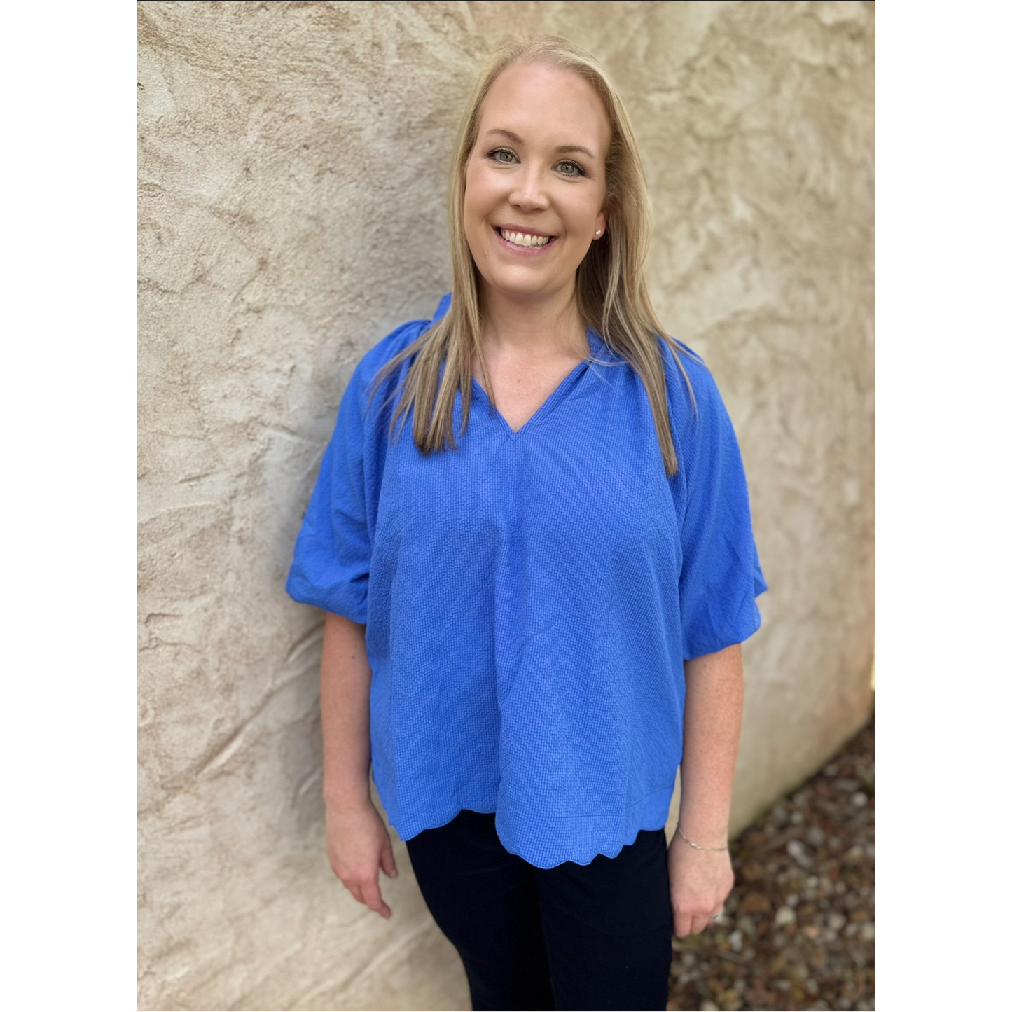 Curvy Lucy Seersucker Blouse