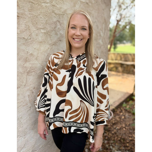 Curvy Asher Top - Taupe Mix