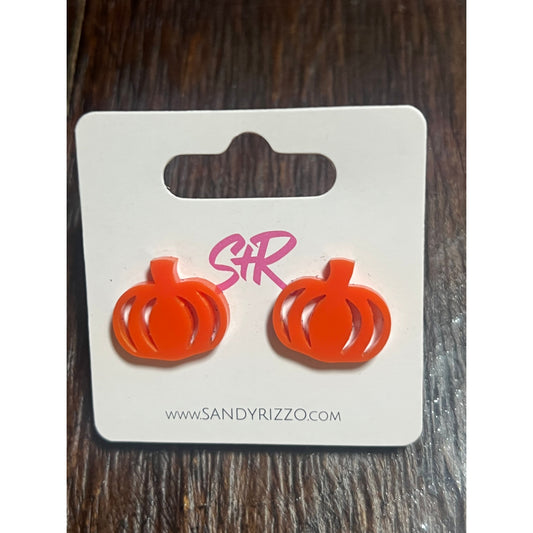 Acrylic Pumpkin Stud Earrings