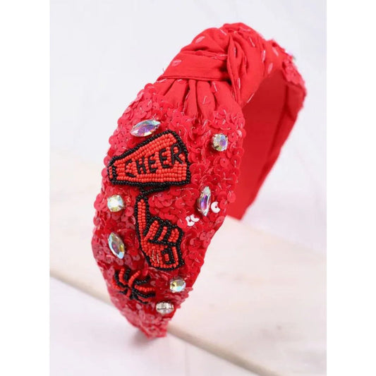 Cheer Sequin Headband Red Black