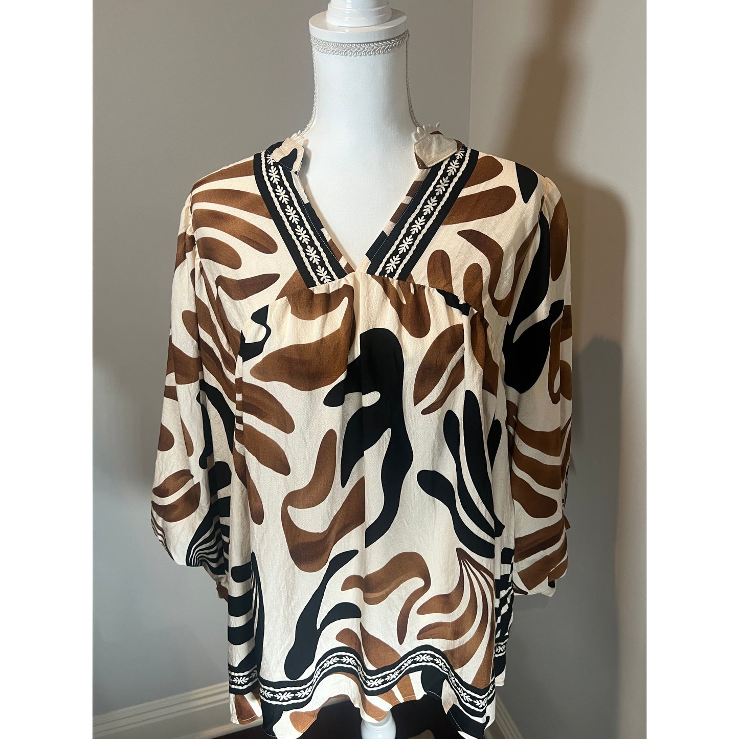 Curvy Asher Top - Taupe Mix