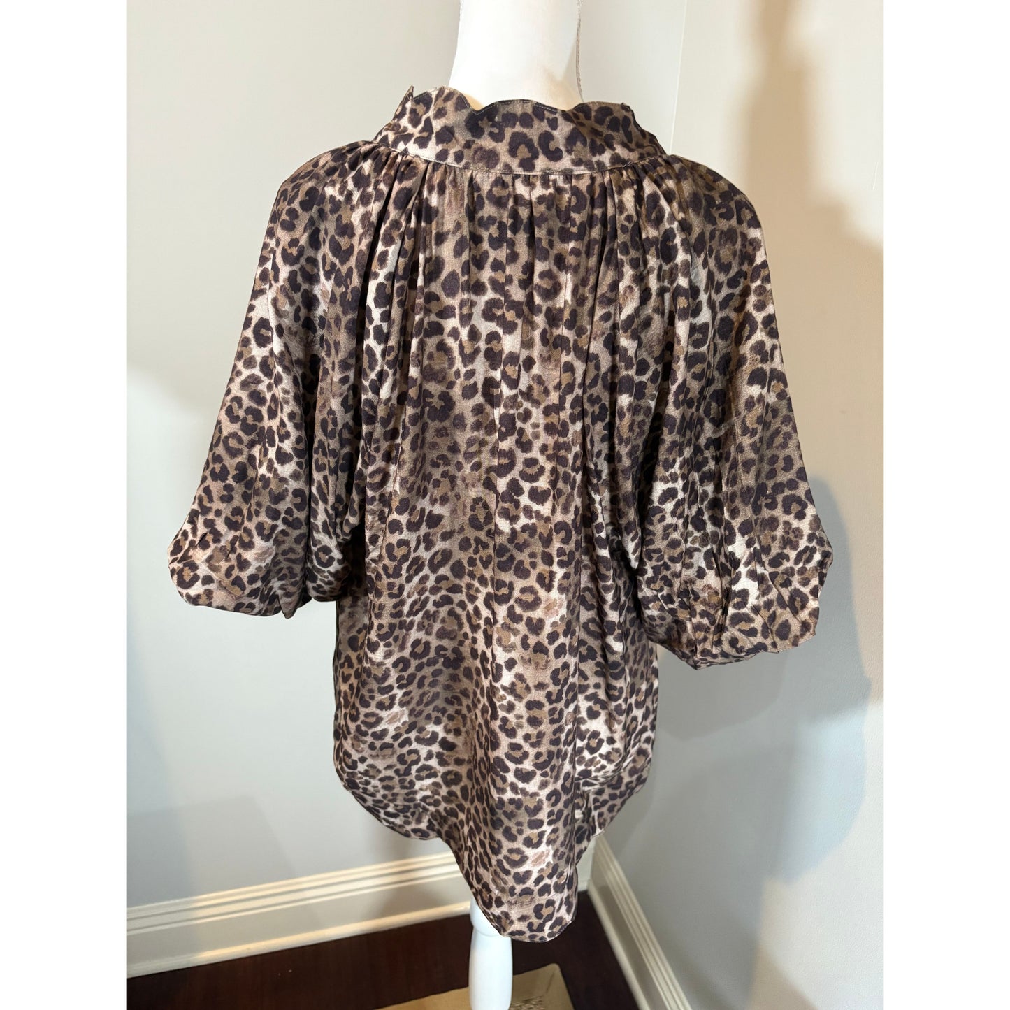 Leopard print fabric on a white background
