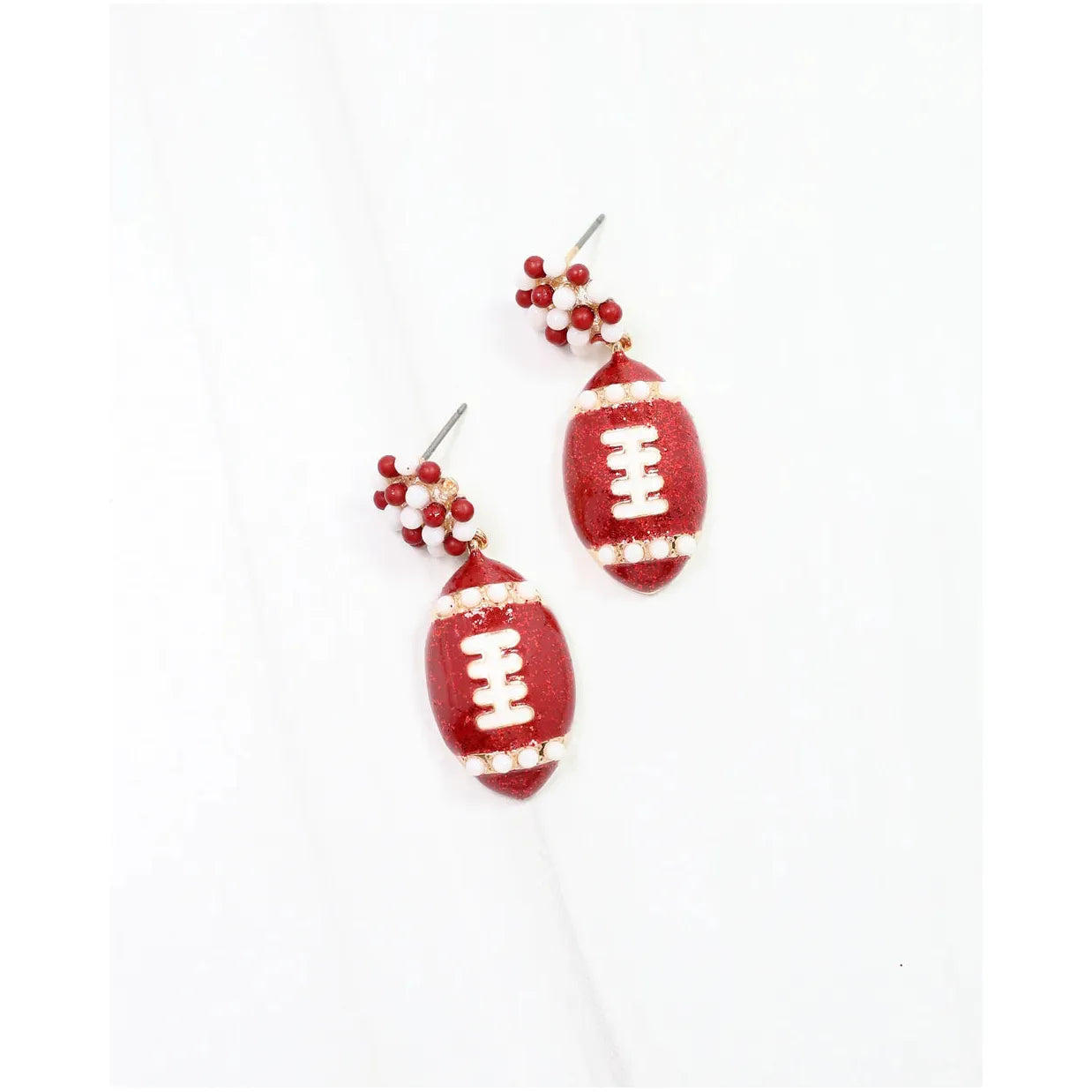 Adler Football Earring Burgundy White