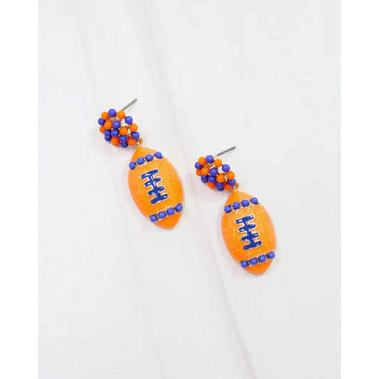 Adler Football Earring Orange Blue