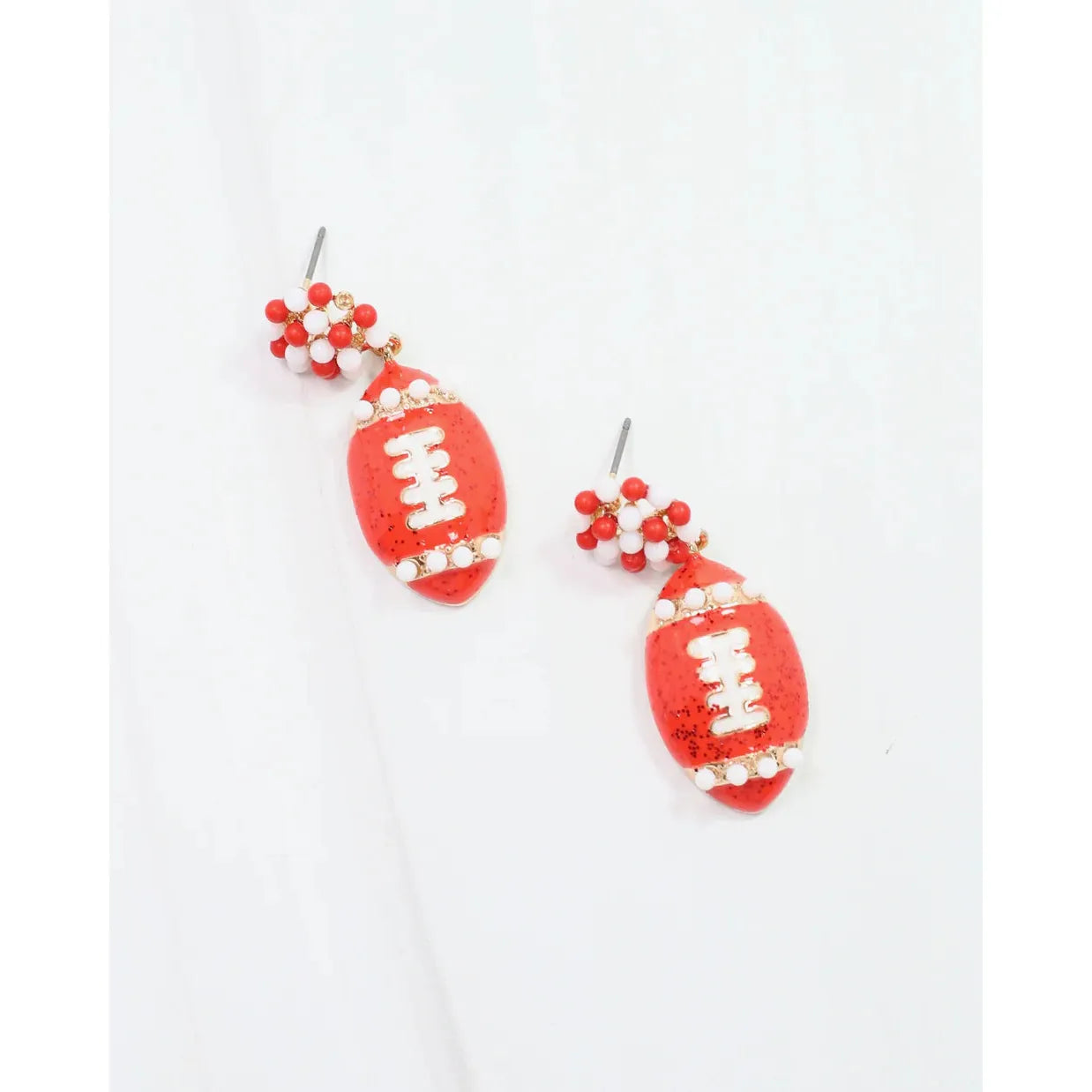 Adler Football Earring Red White