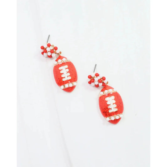 Adler Football Earring Red White