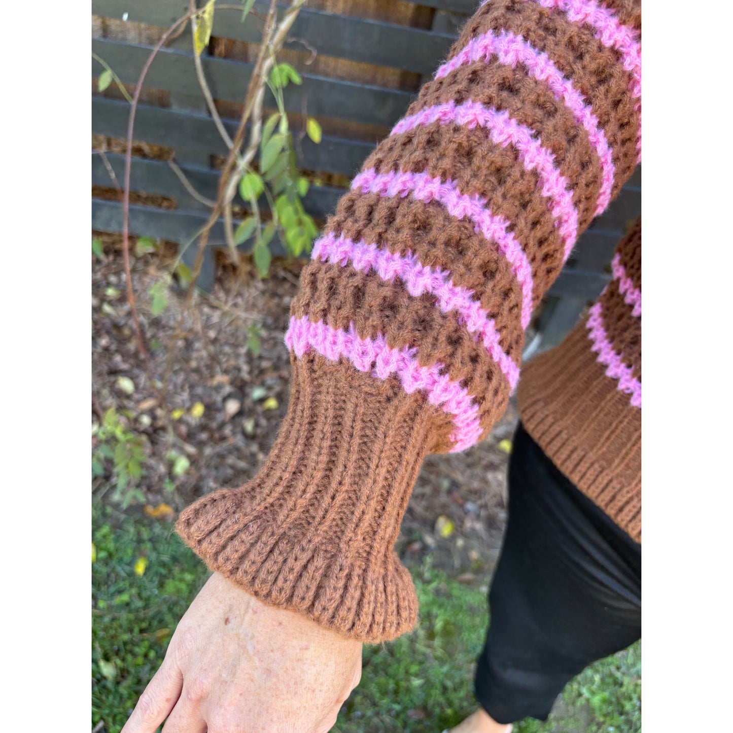 Sarah Striped Crochet Knit Sweater