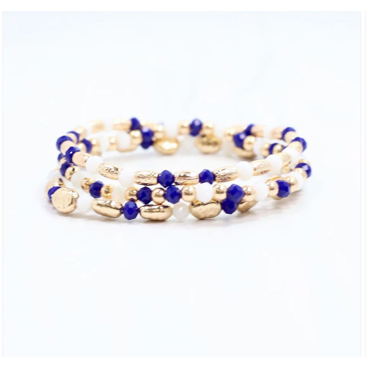 Spirit Beaded Bracelet Set Blue White