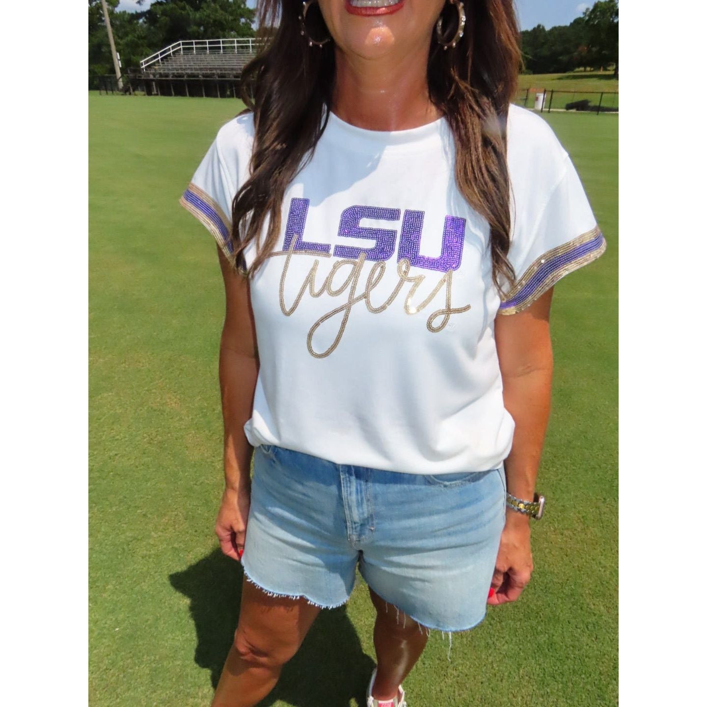 Geaux Tigers Scallop Top