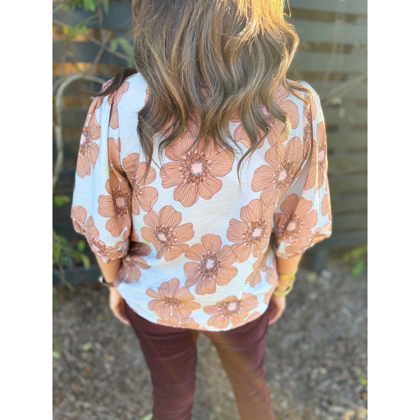 Merri Floral Print Blouse - Blue