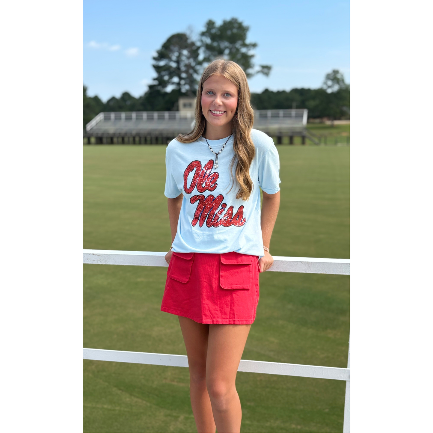 Faux Sequins Ole Miss Rebels Graphic Tee