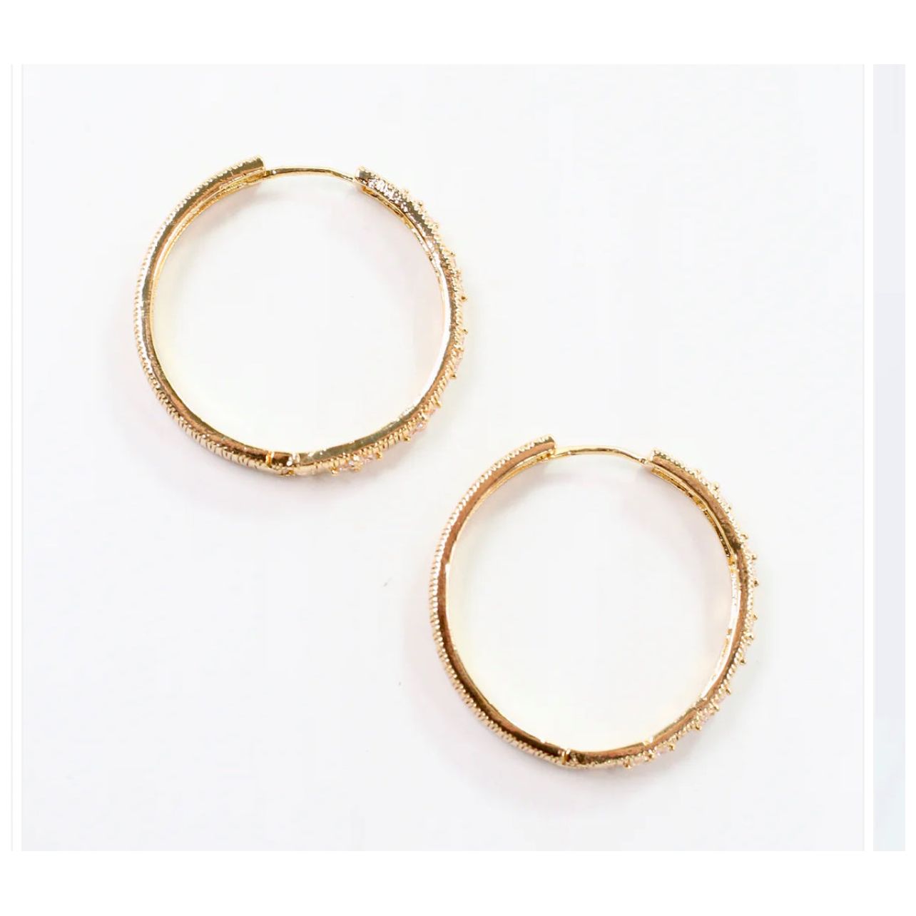 Hollman Crystal Clover Hoop Gold