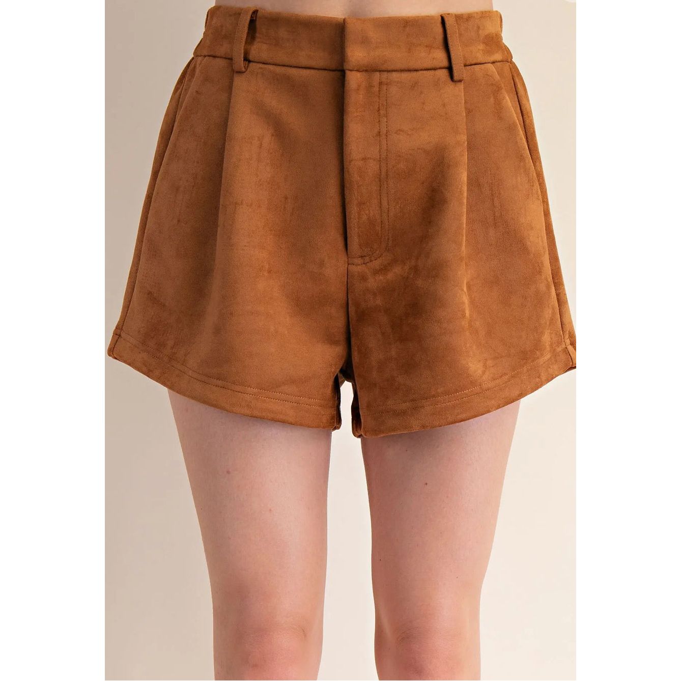 Camel Suede Shorts