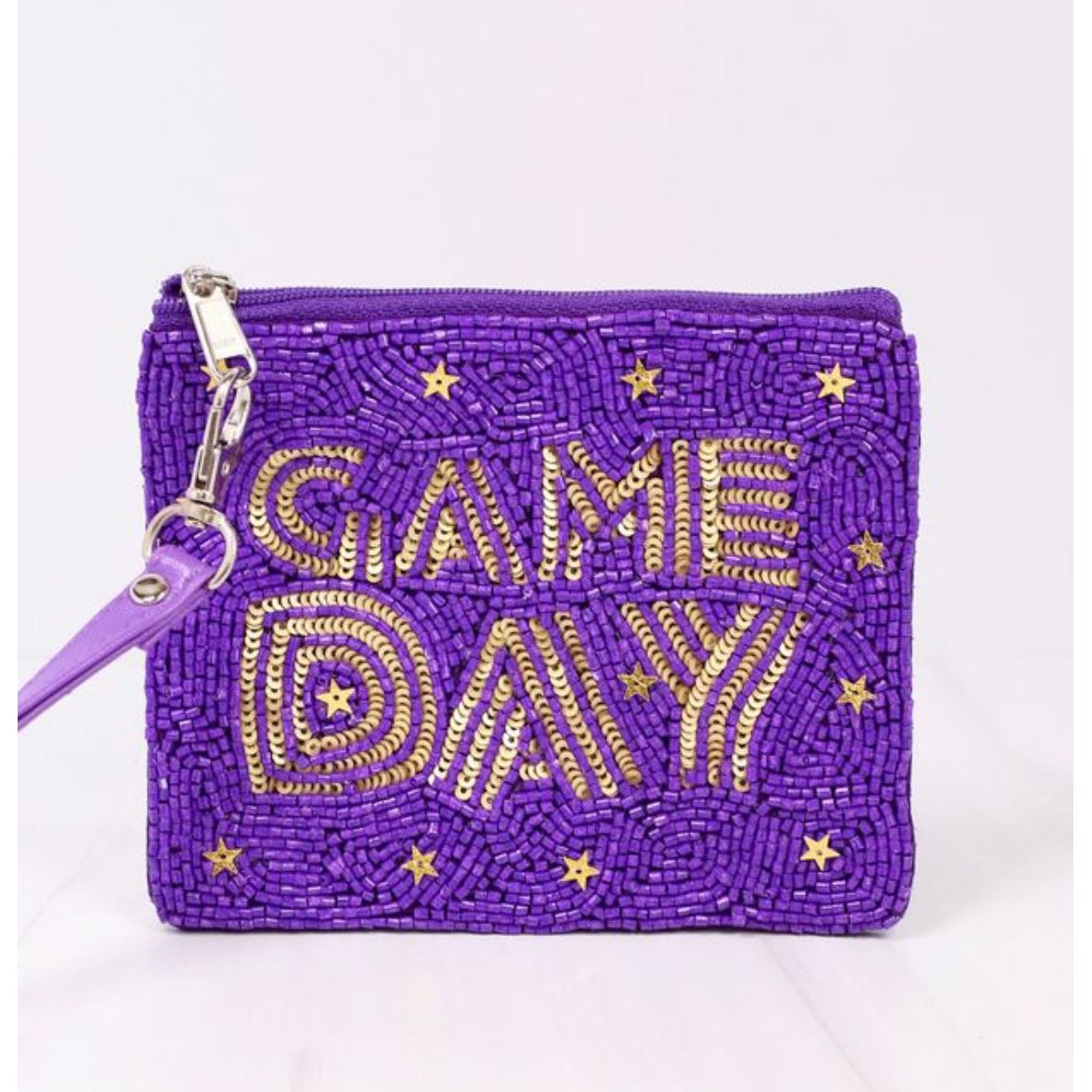 Game Day Star Wristlet Purple Gold