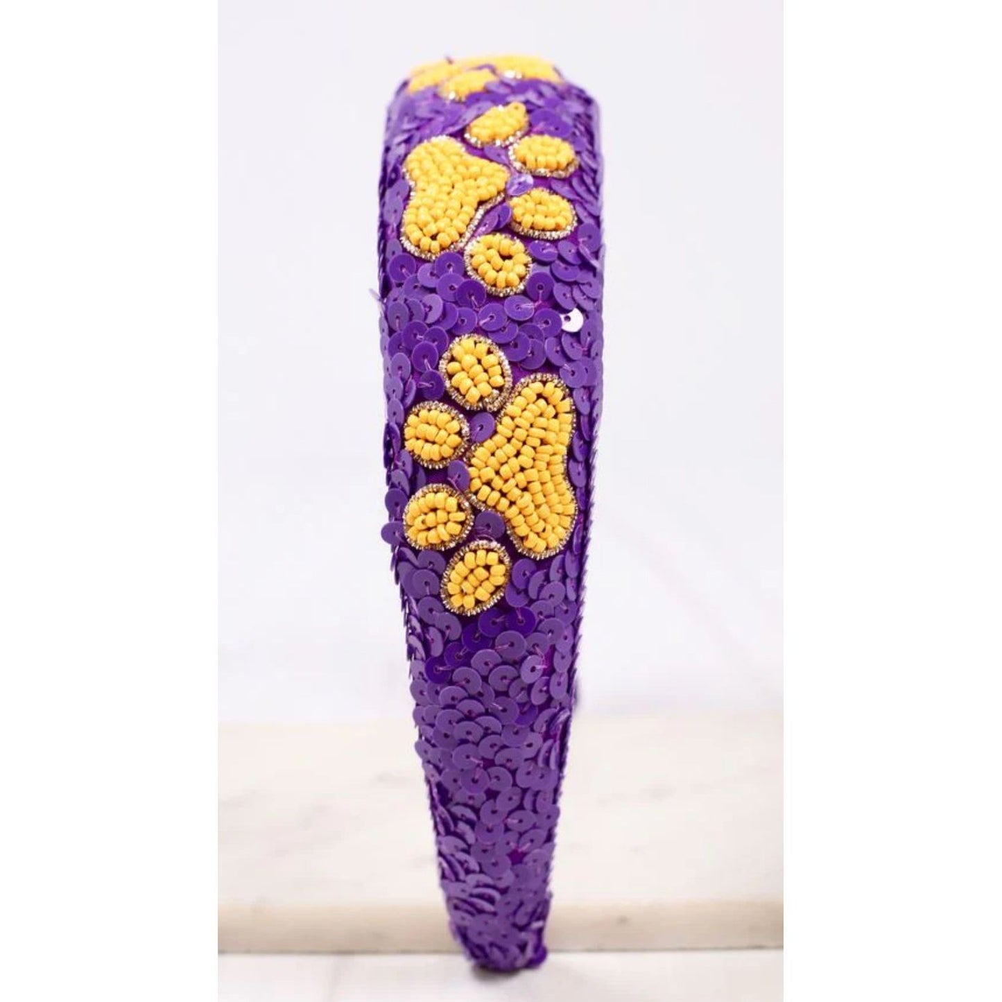 Sequin Pawty Headband Purple Yellow