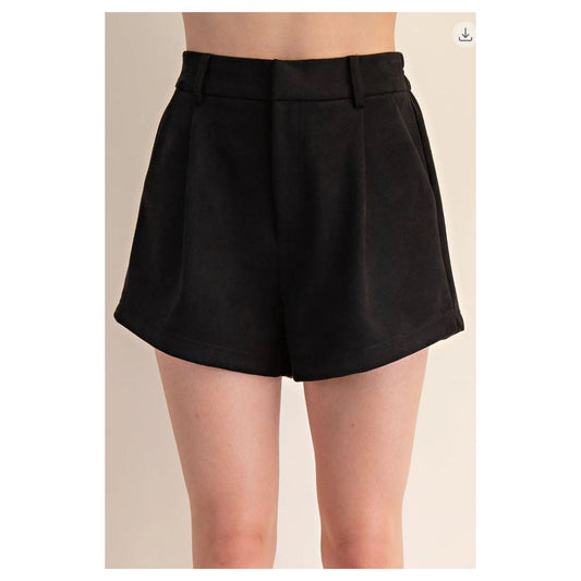 Black Suede Shorts