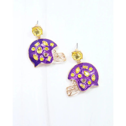 Halsey Helmet Earrings Purple Gold