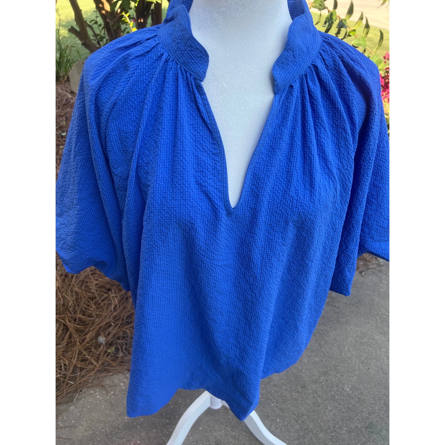 Curvy Lucy Seersucker Blouse