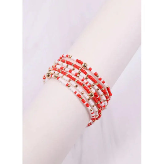 Karnes Bracelet Set Red White