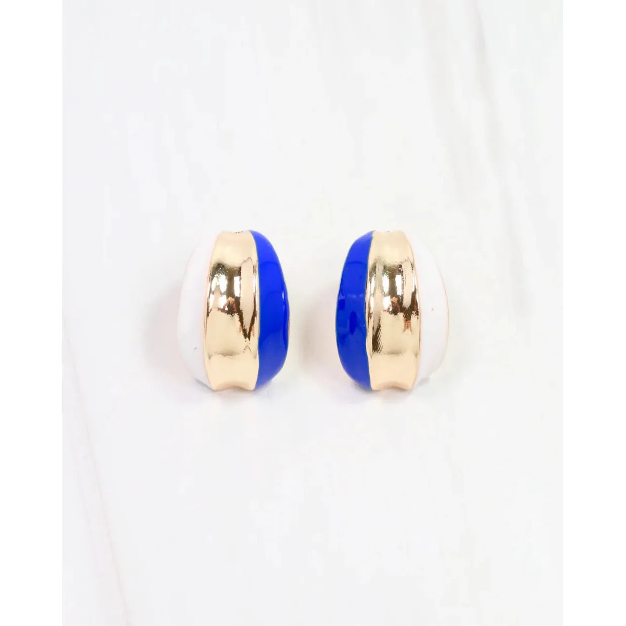 Penney Hoop Earring Blue White