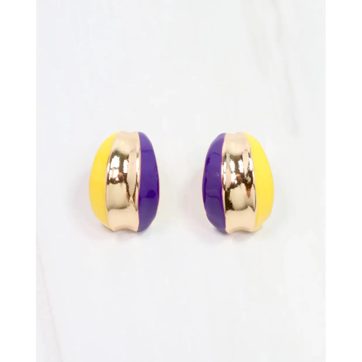 Penny Hoop Earring Purple Yellow