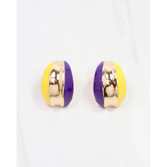 Penny Hoop Earring Purple Yellow