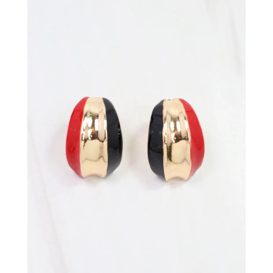 Penney Hoop Earring Red Black