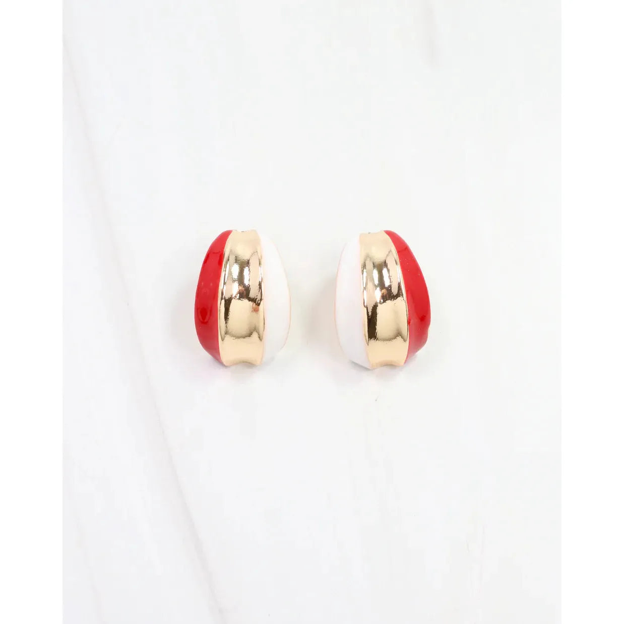 Penney Hoop Earring Red White