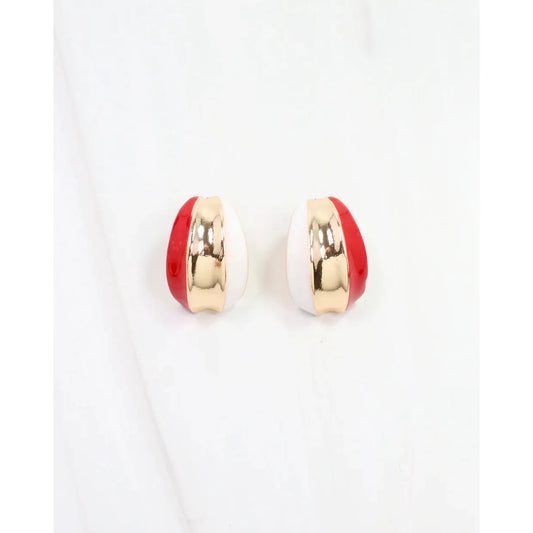 Penney Hoop Earring Red White
