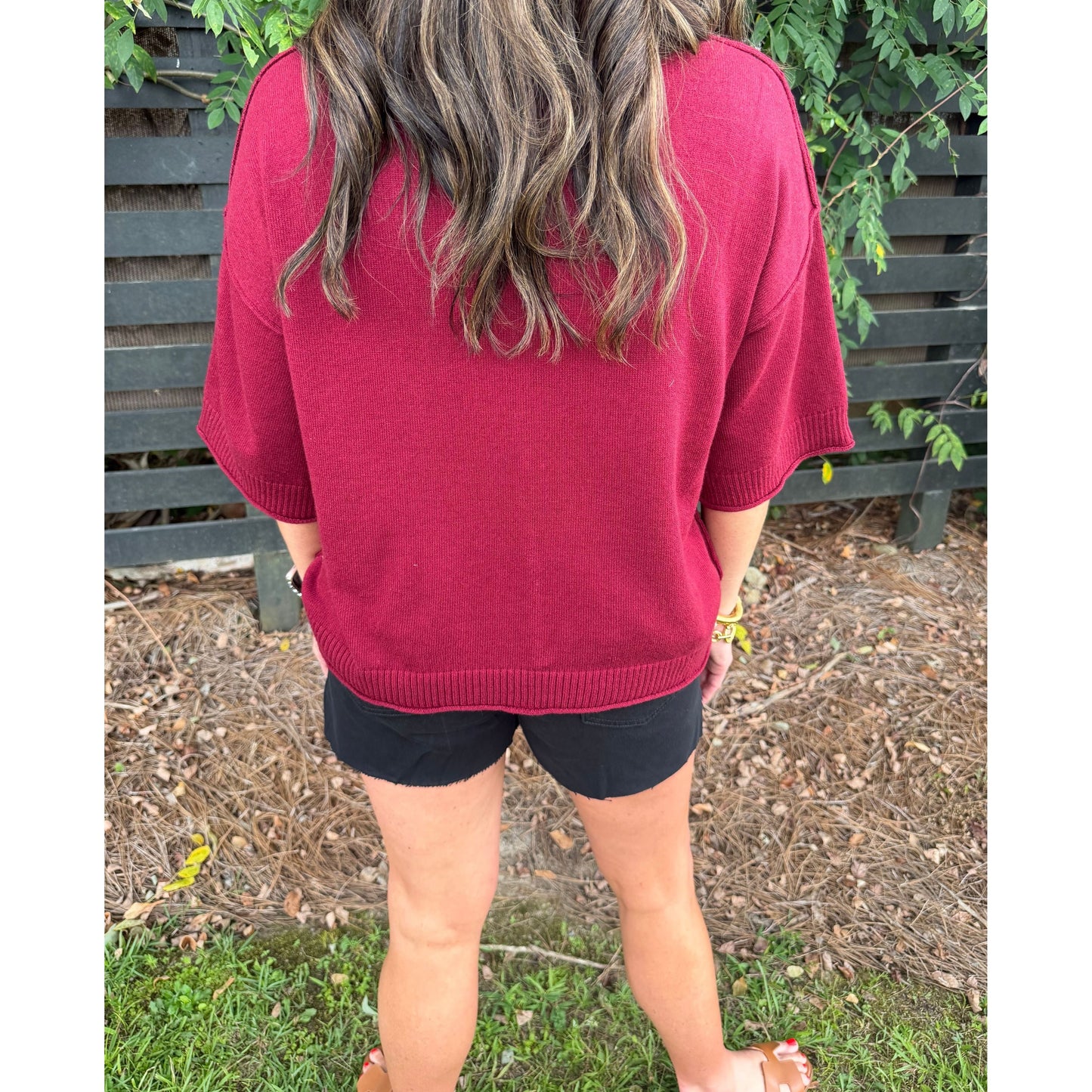Maroon Oversized Sweater Top