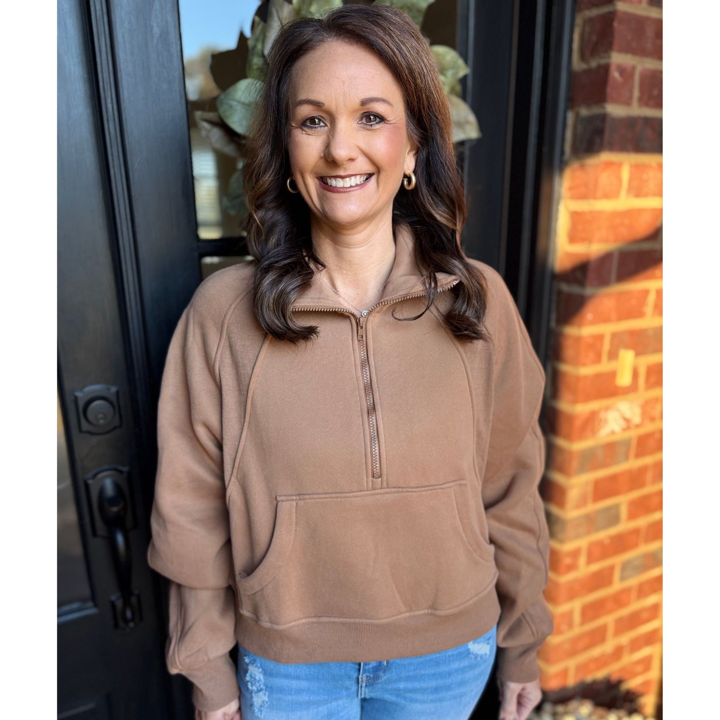 Delta Half Zip Pullover  - Brown