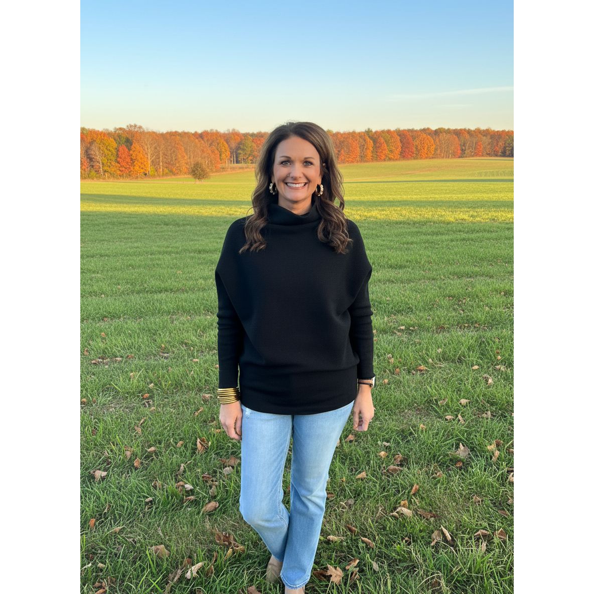 Lady in black sweater 