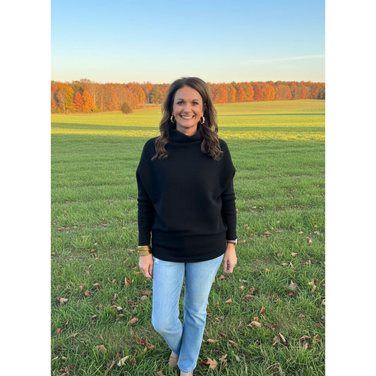 Lady in black sweater 