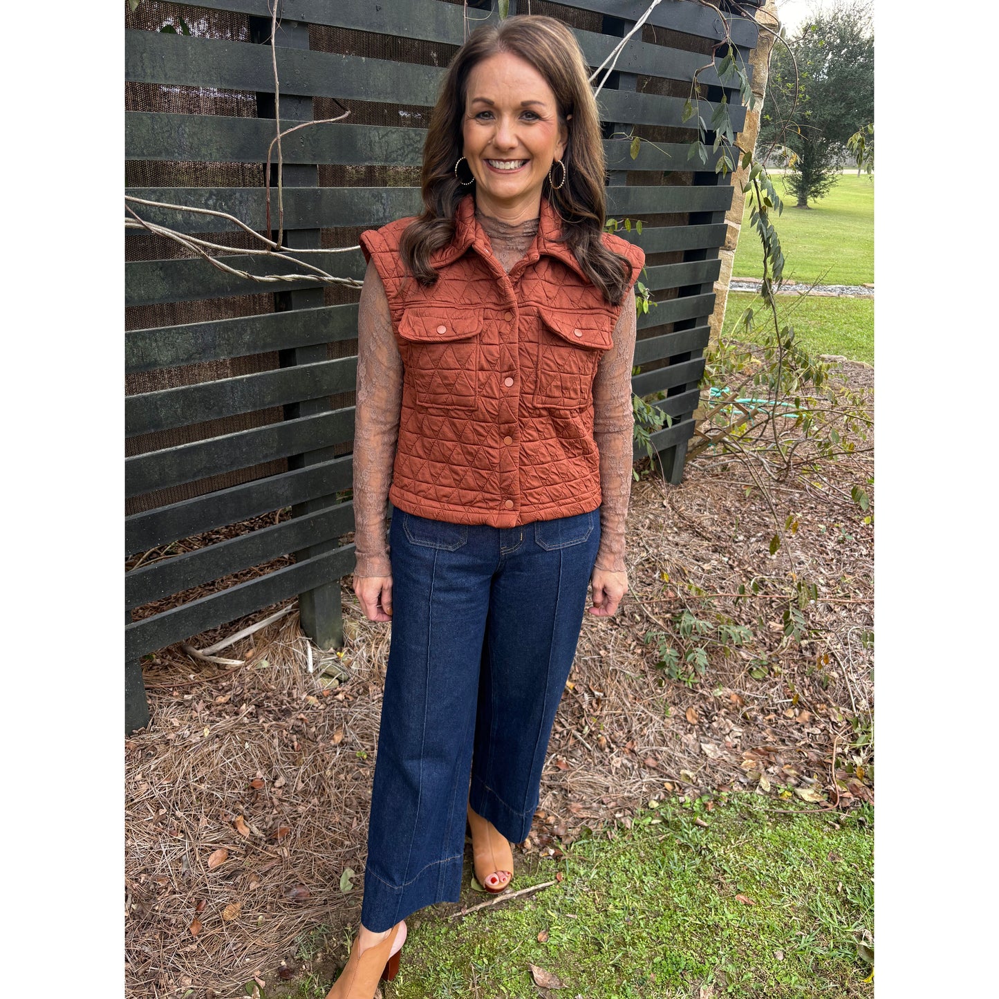 Triangle Quilted Stretch Knit Bomber Jacket