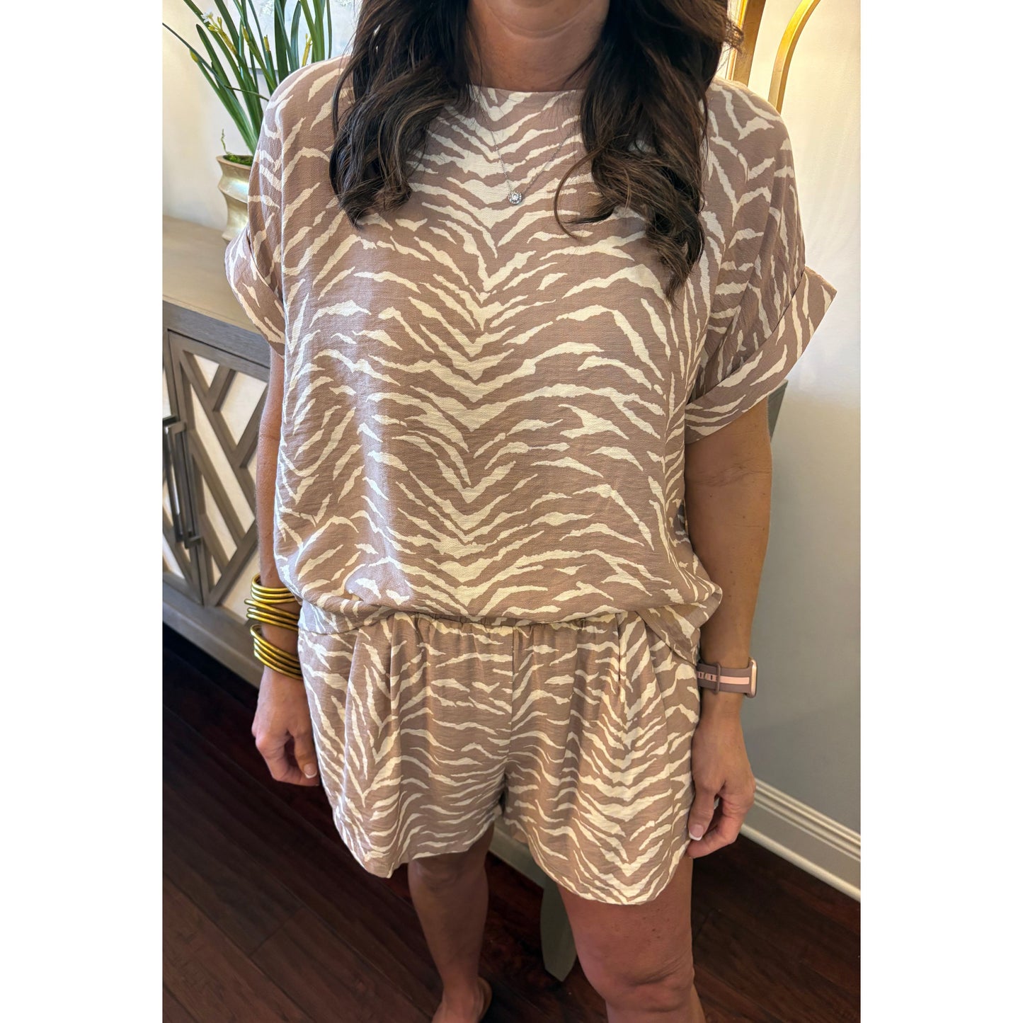 Animal Print Shorts Set