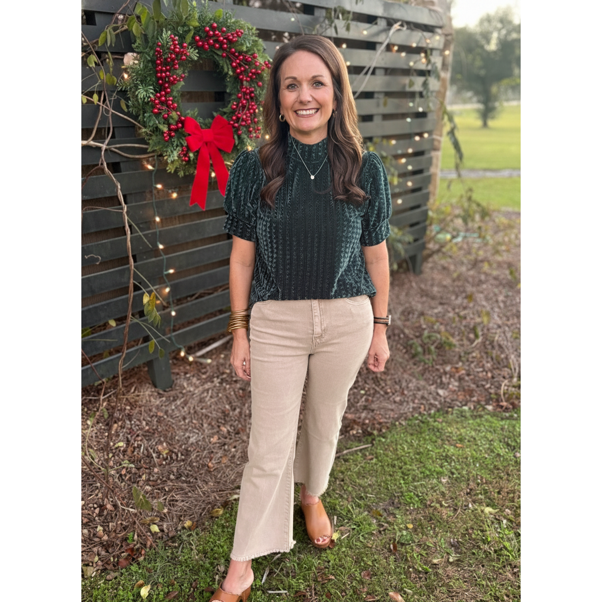 Vera Velvet Mock Neck Top