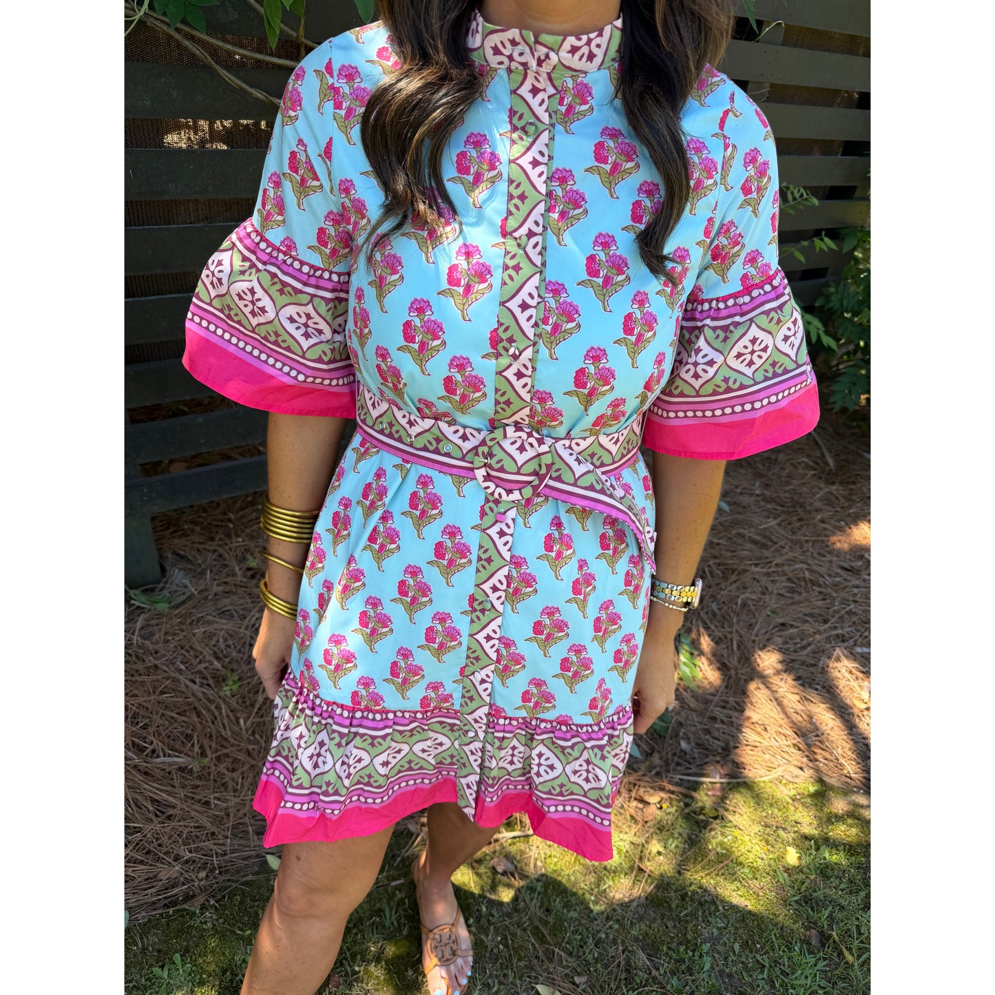 Monroe Border Print Shirt Dress