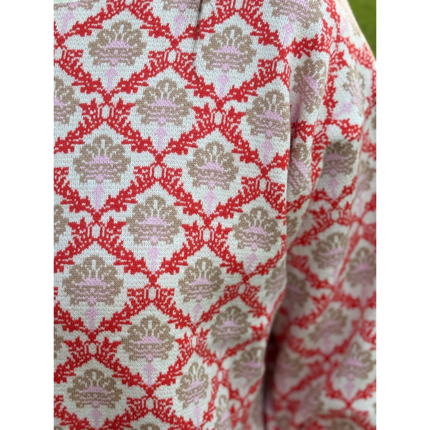 Floral Mock Neck Half Zip Pullover