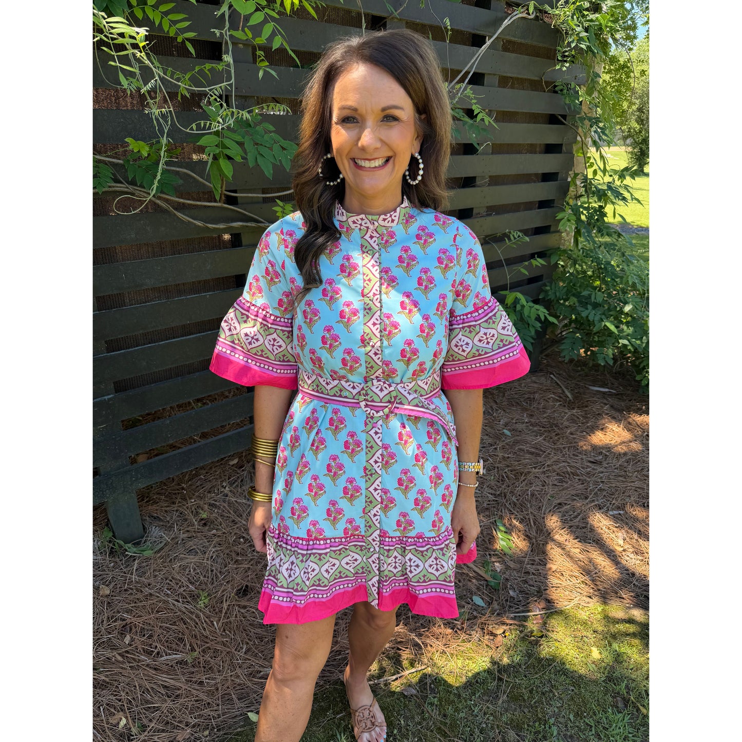 Monroe Border Print Shirt Dress