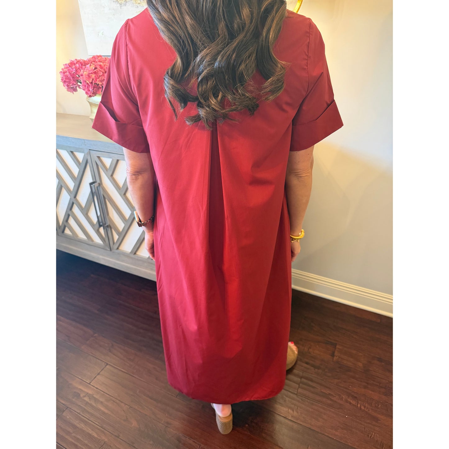 Brick Casual Midi Dress