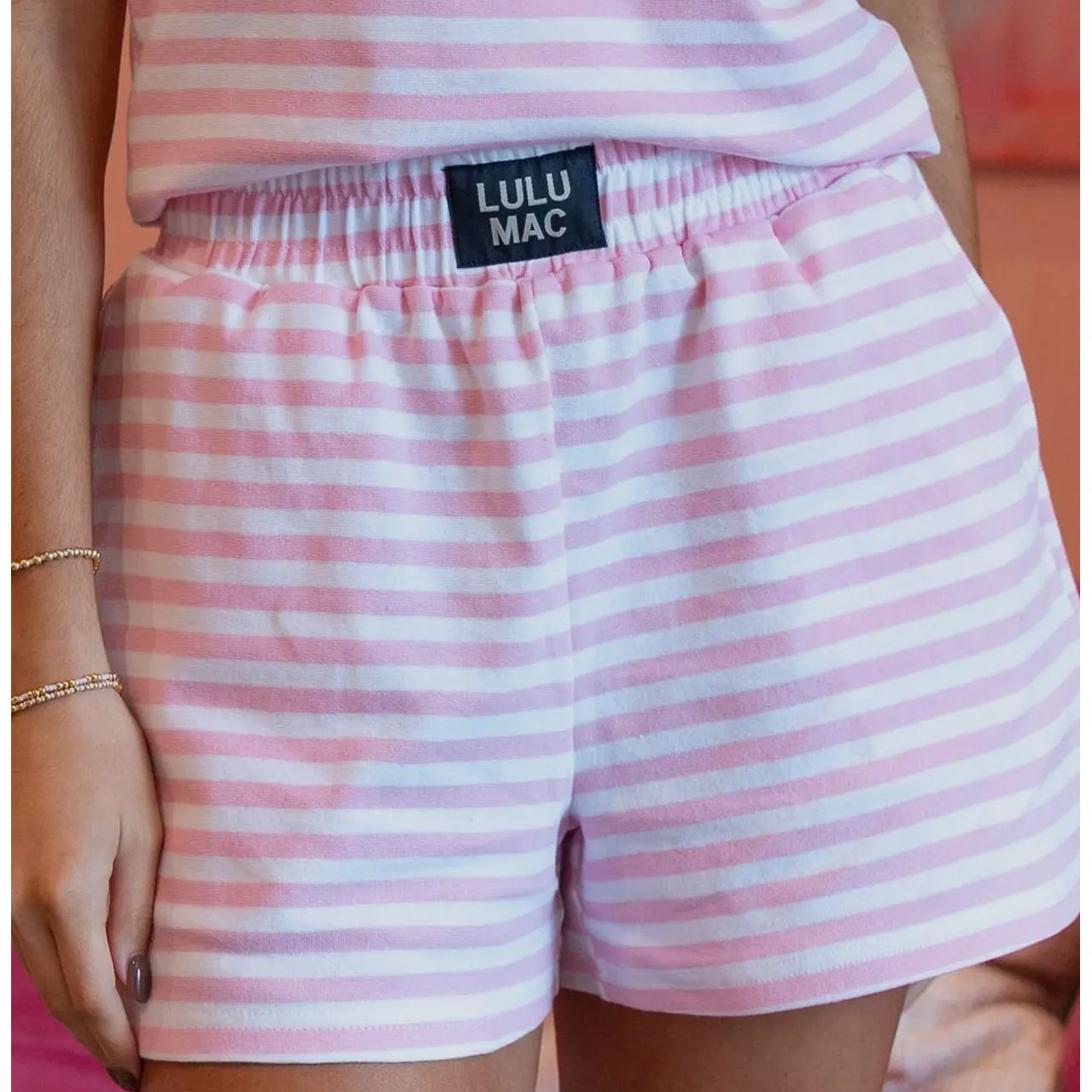 Lulu Mac Striped Shorts - Pink