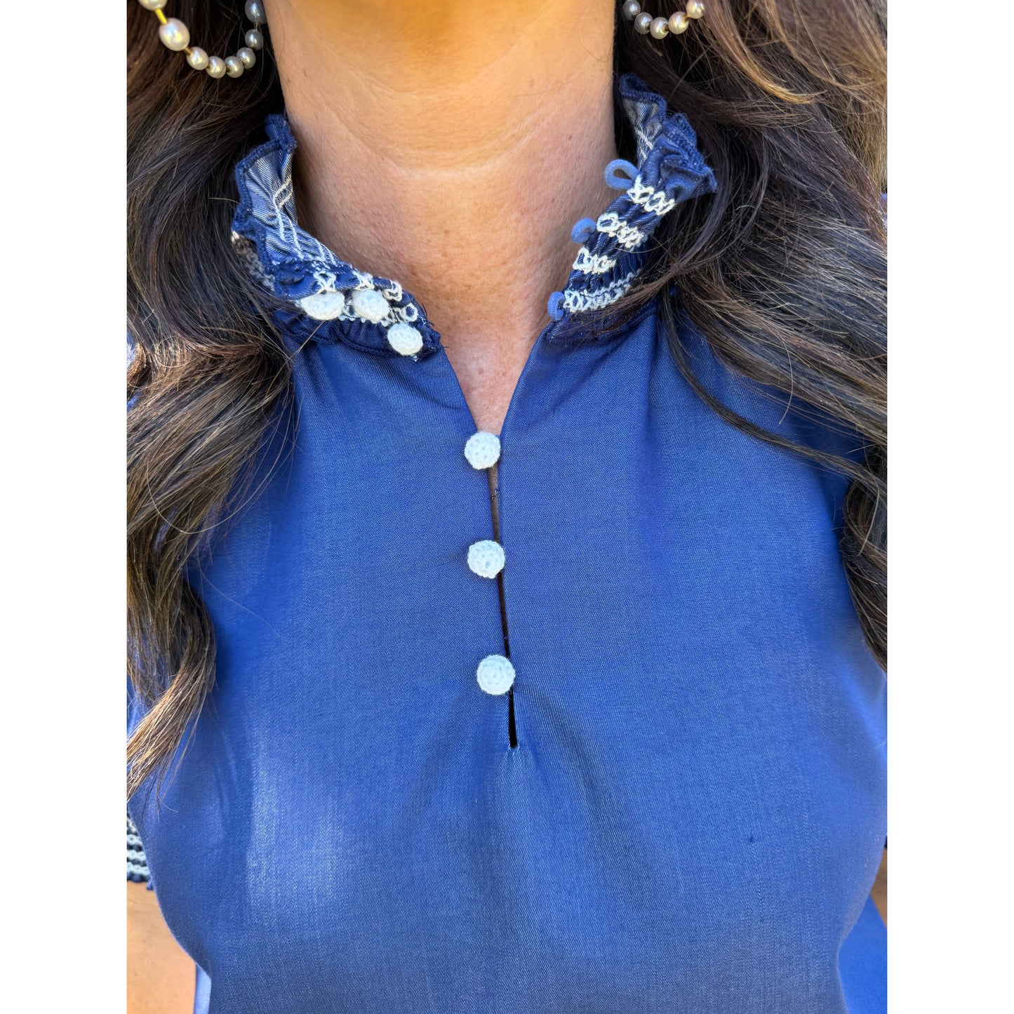 Heirloom Chambray Smocked Blouse