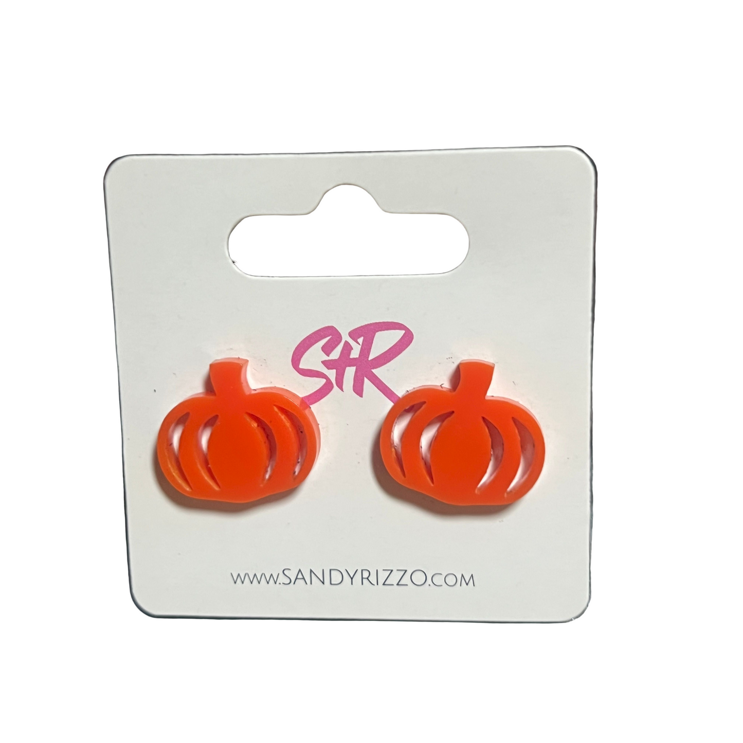Acrylic Pumpkin Stud Earrings