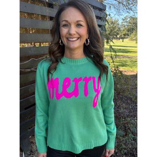Mint Green Merry Sweater